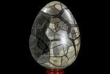 Septarian Dragon Egg Geode - Black Crystals #108067-3